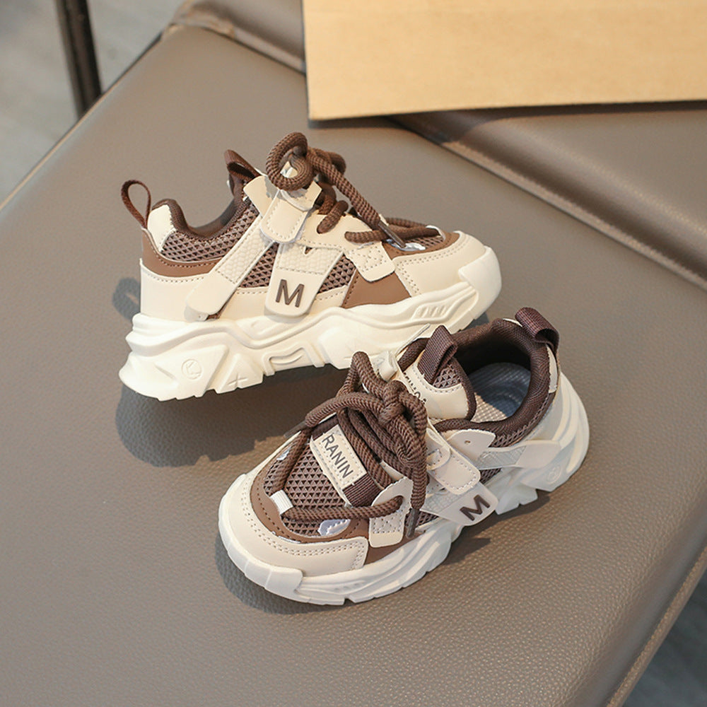 Lace Design Patch Detailed Sport Shoes - Brown