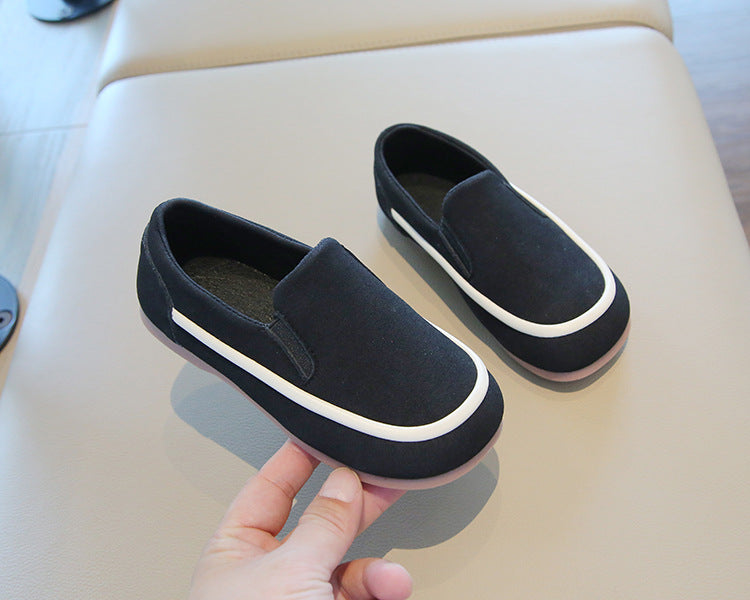 SUEDE SLIP-ON LOAFERS - BLACK