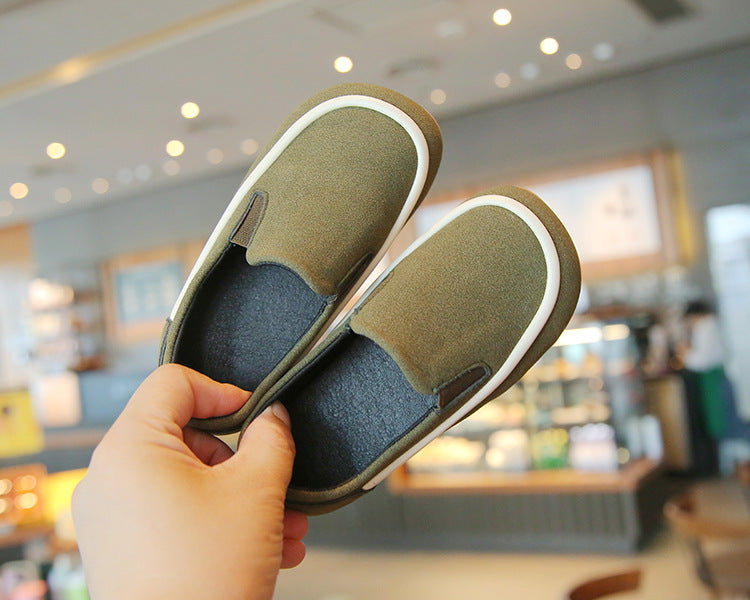 SUEDE SLIP-ON LOAFERS - OLIVE GREEN