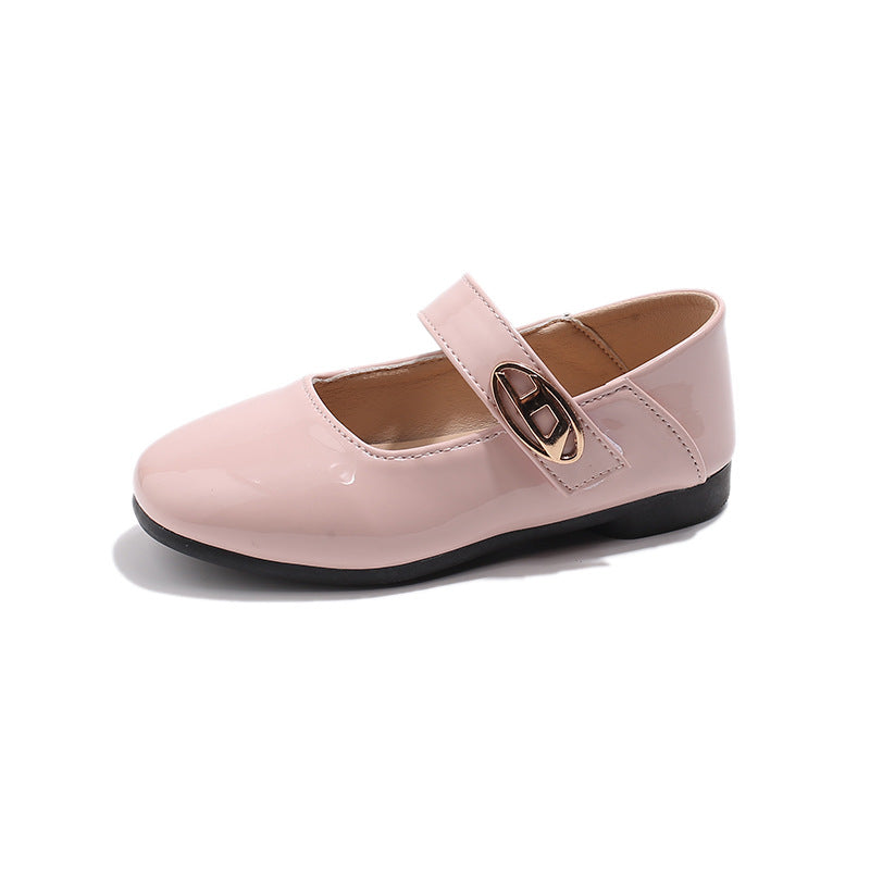 Solid Color Buckle Applique Mary Jane - Light Pink