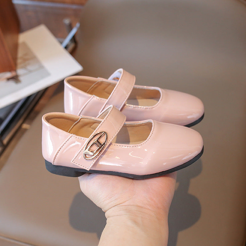Solid Color Buckle Applique Mary Jane - Light Pink