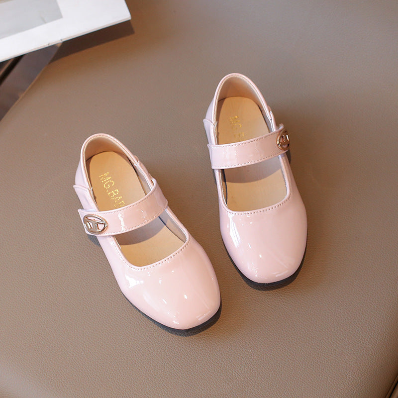 Solid Color Buckle Applique Mary Jane - Light Pink