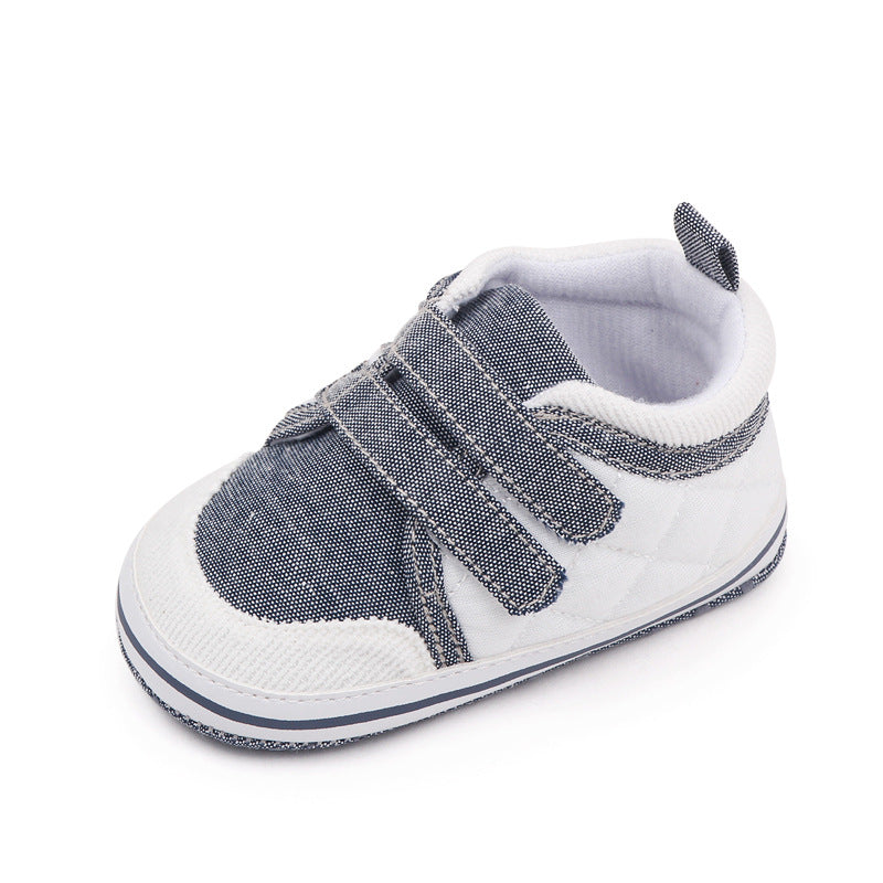 DUAL COLOR DOUBLE VELCRO BOOTIES - WHITE & GREY