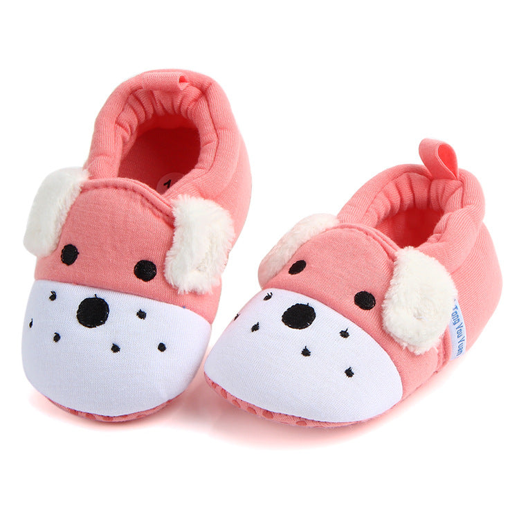 PUPPY FACE SLIP-ON BOOTIES - LIGHT PINK
