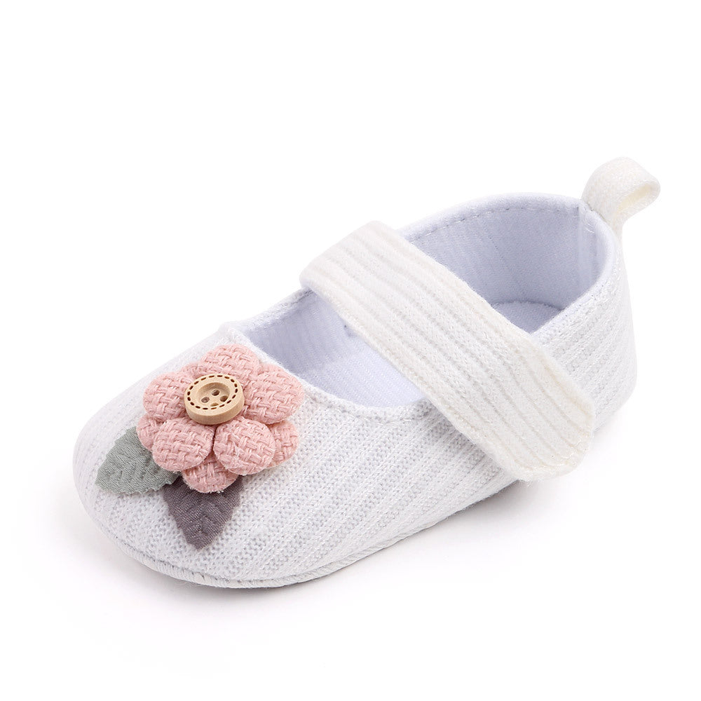 FLOWER APPLIQUE BOOTIES - WHITE