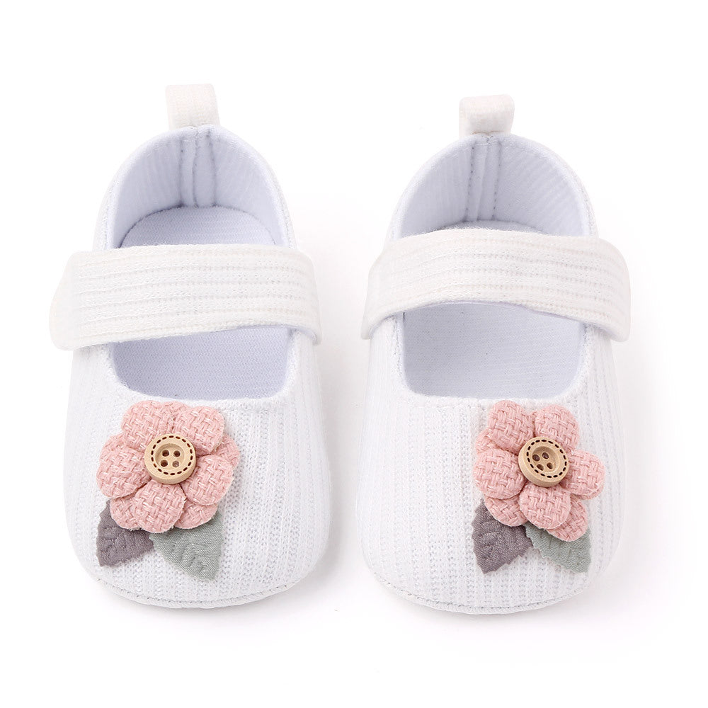 FLOWER APPLIQUE BOOTIES - WHITE