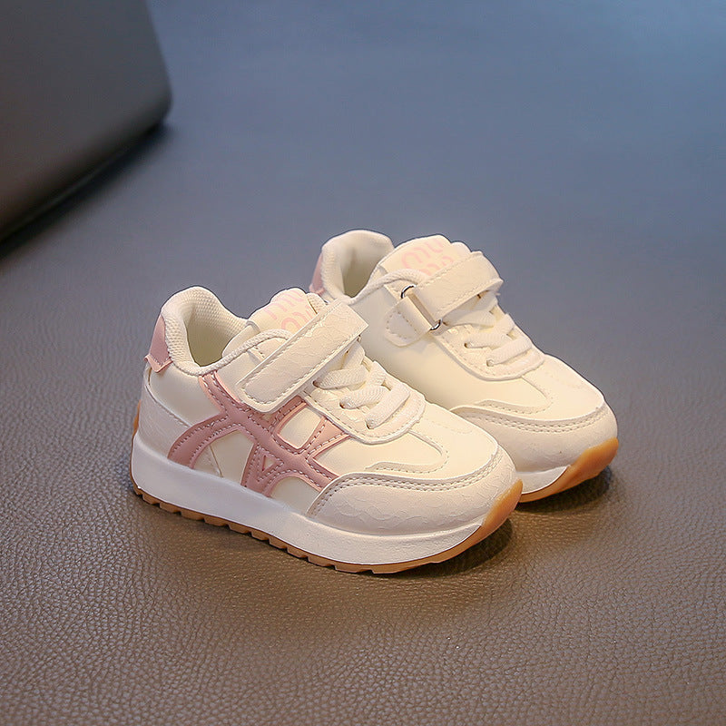 CRISS CROSS SNEAKERS - WHITE & PINK
