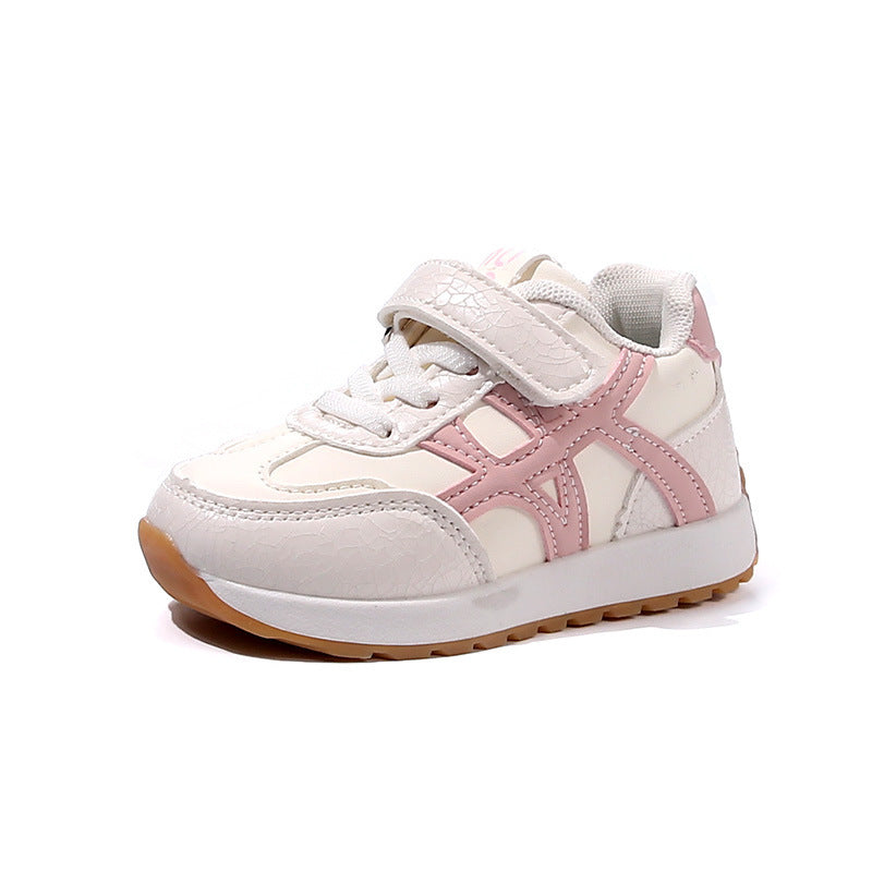 CRISS CROSS SNEAKERS - WHITE & PINK
