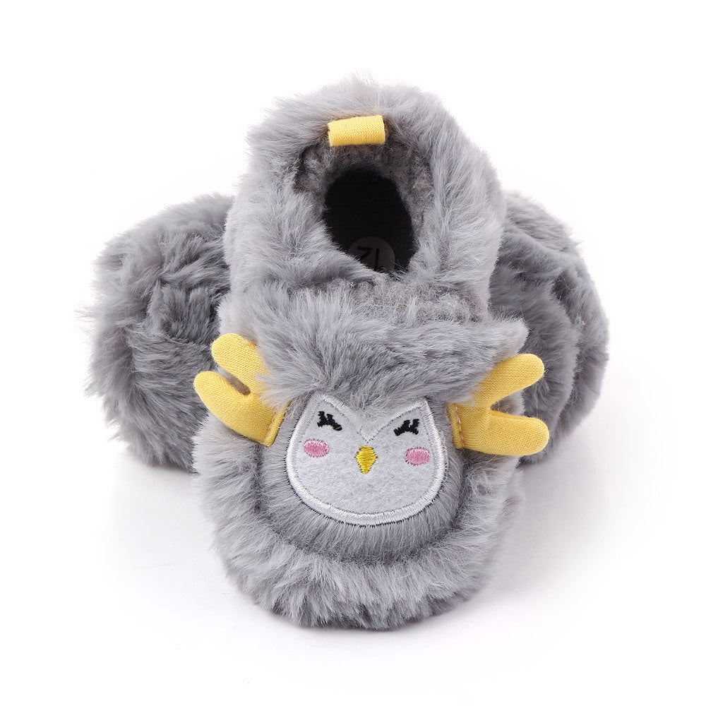 MONKEY FACE FUR BOOTIES - GREY