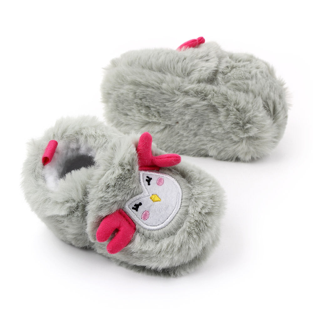 MONKEY FACE FUR BOOTIES - SEA GREEN