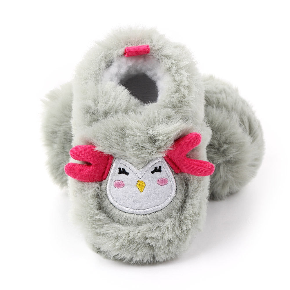 MONKEY FACE FUR BOOTIES - SEA GREEN