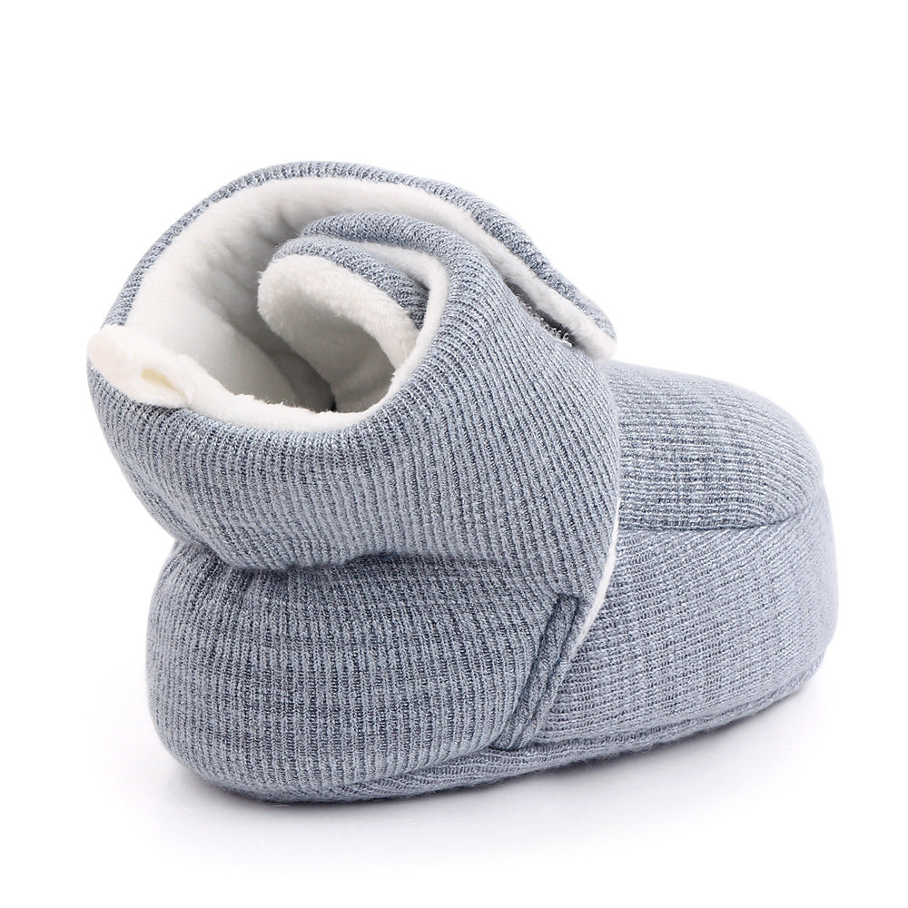 SOLID VELCRO CLOSURE HIGH TOP BOOTIES - GERY