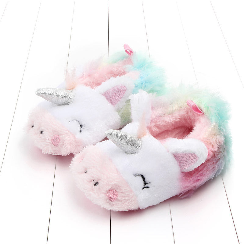 UNICORN FACE SLIP-ON BOOTIES - PINK