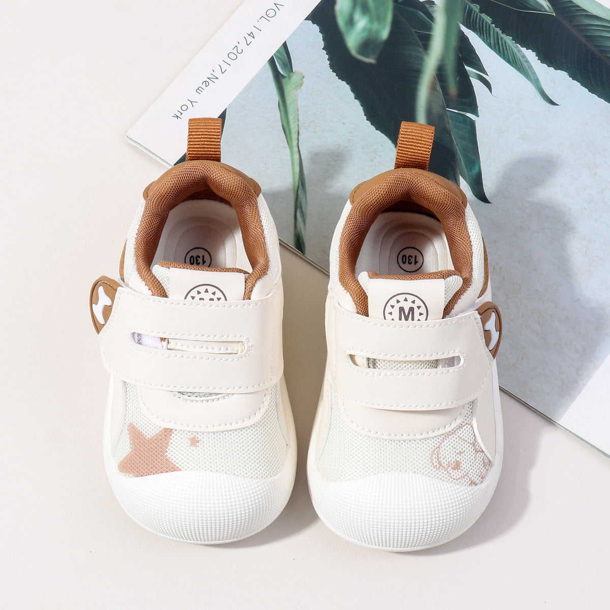 PUPPY PRINT PREWALKER SHOES - BROWN