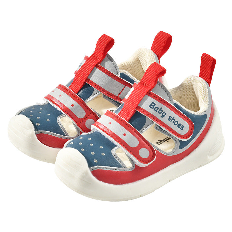 POLKA DOTS PRINTED SANDAL STYLE PREWALKER SHOES - RED