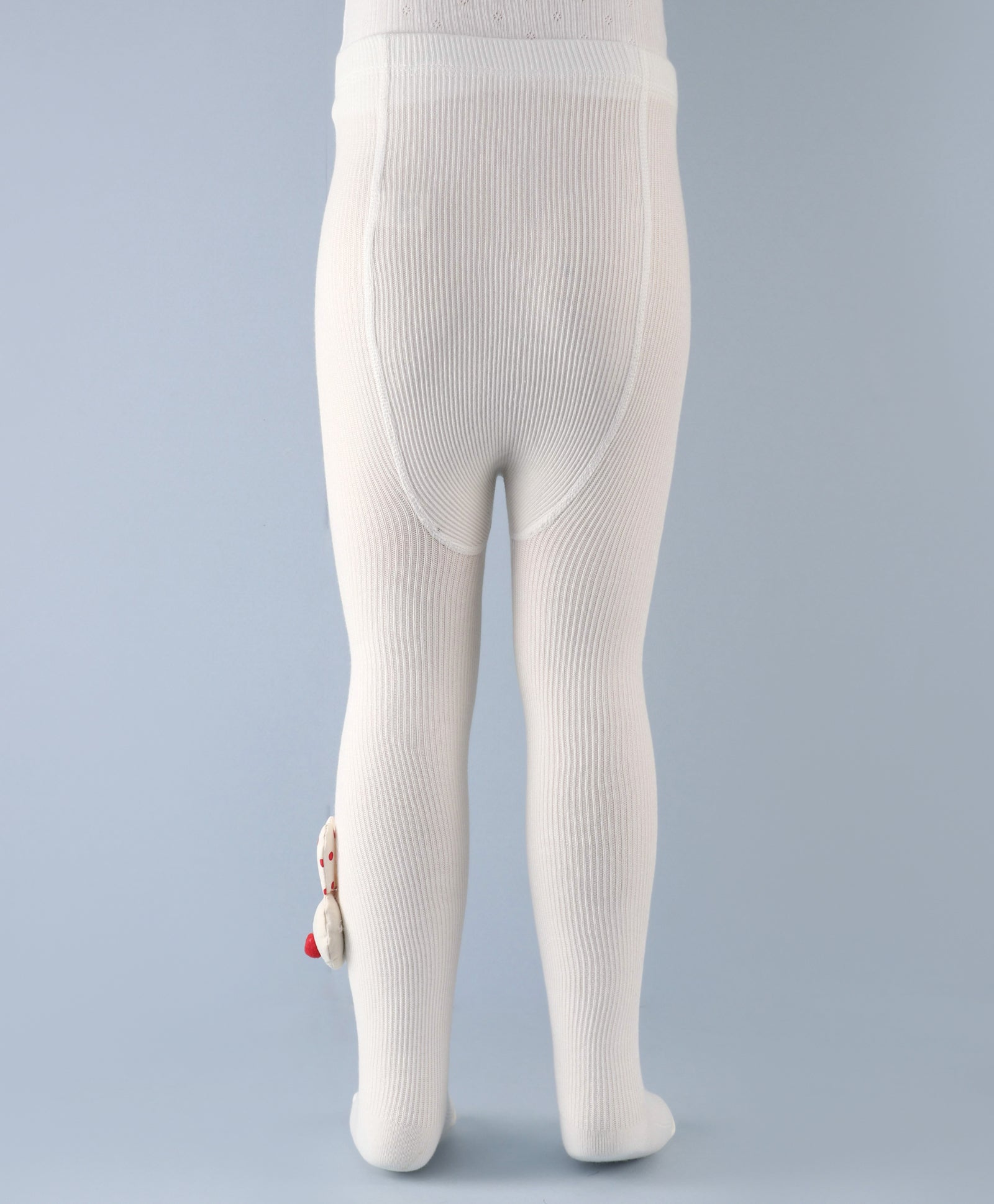 Bunny Applique Footed Leggings - White