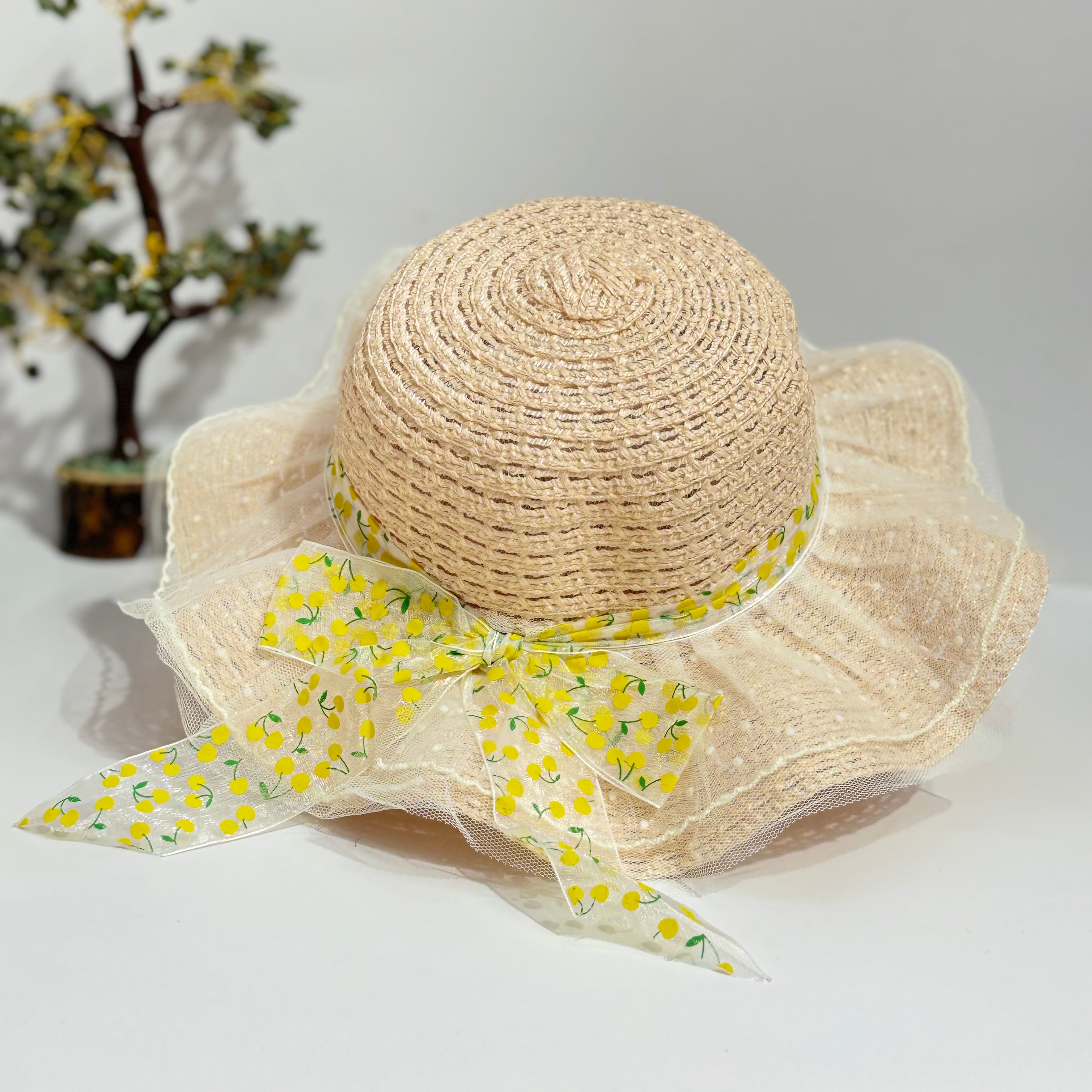KNOT BOW APPLIQUE SUMMER HAT
