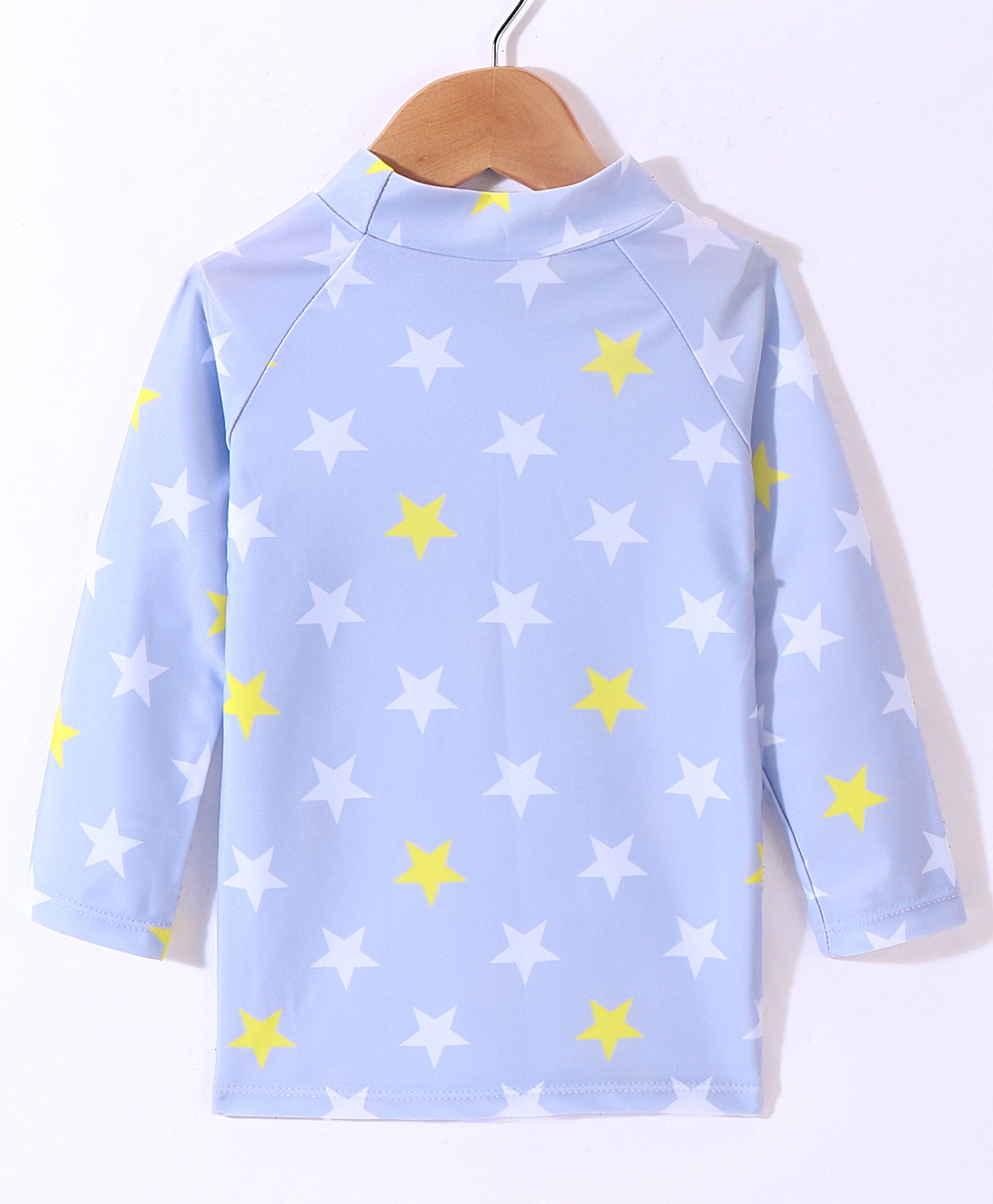 STARS PRINT 2 PIECE SWIM SUIT WITH CAP - YELLOW