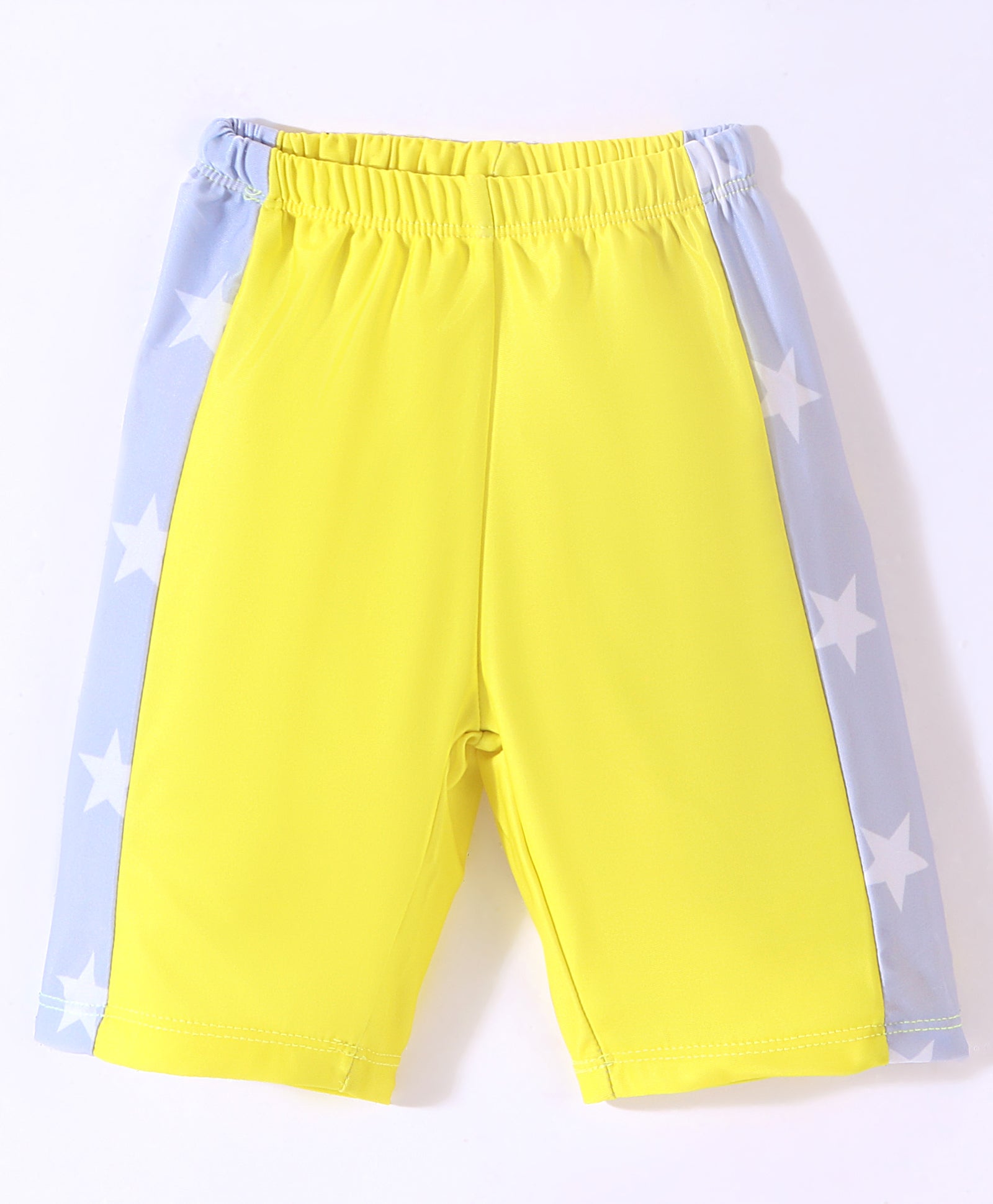 STARS PRINT 2 PIECE SWIM SUIT WITH CAP - YELLOW