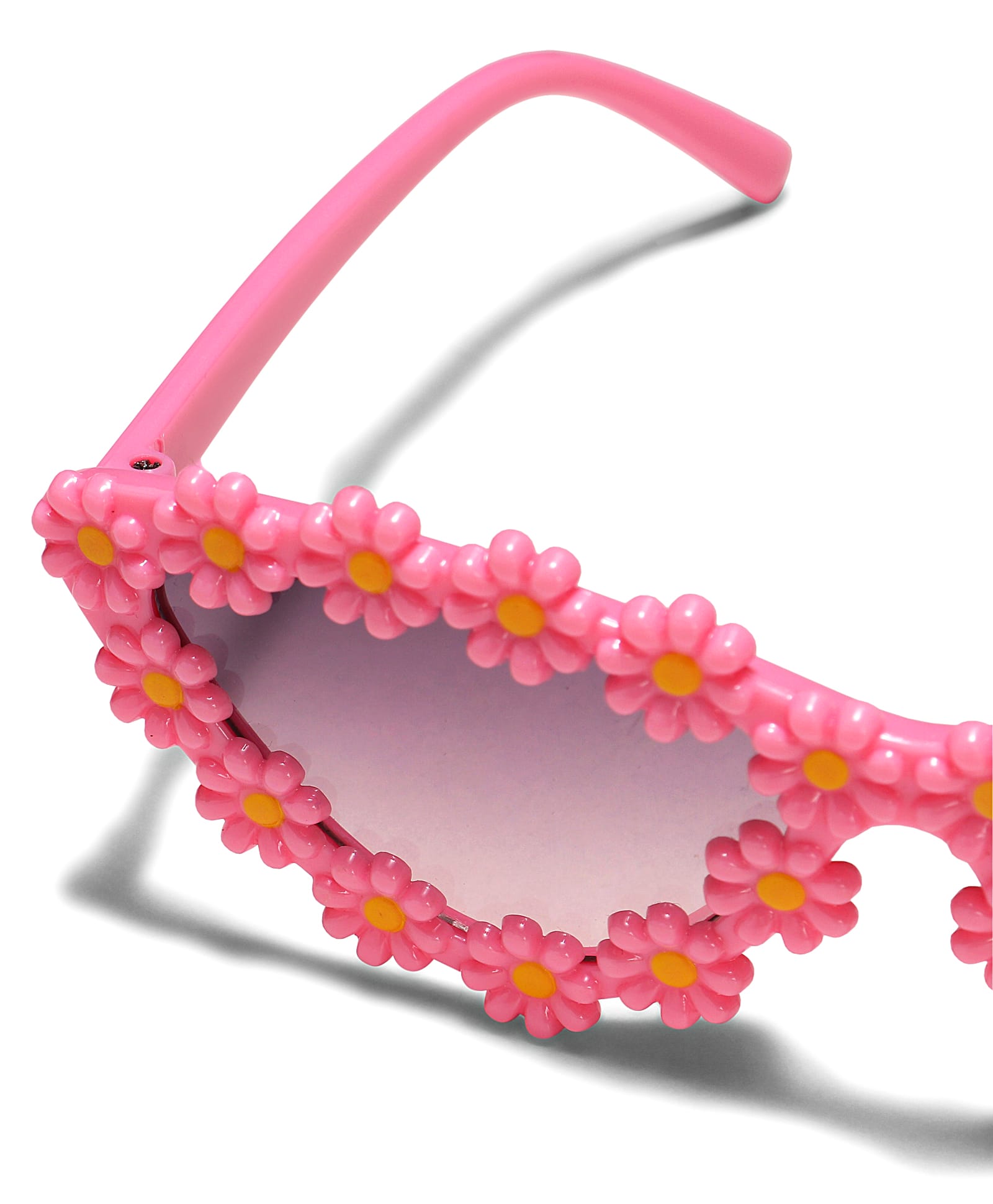 CAT EYES SHAPE FLOWER APPLIQUE SUNGLASSES