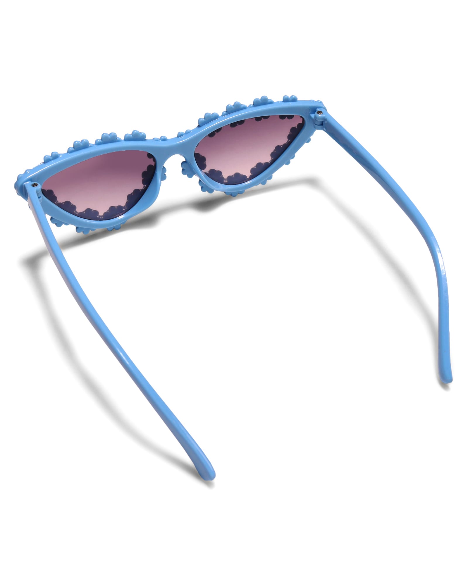 CAT EYES SHAPE FLOWER APPLIQUE SUNGLASSES