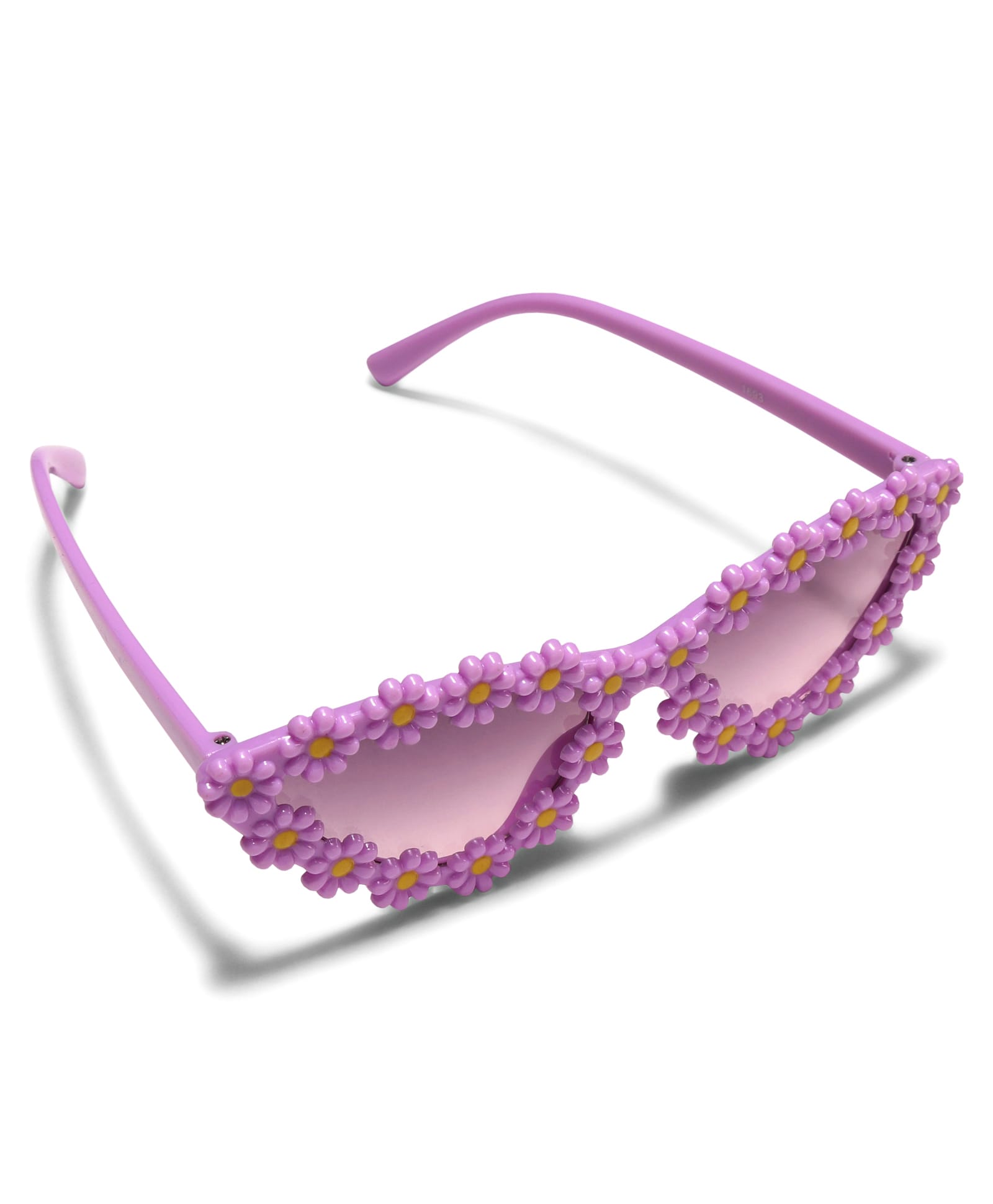 CAT EYES SHAPE FLOWER APPLIQUE SUNGLASSES