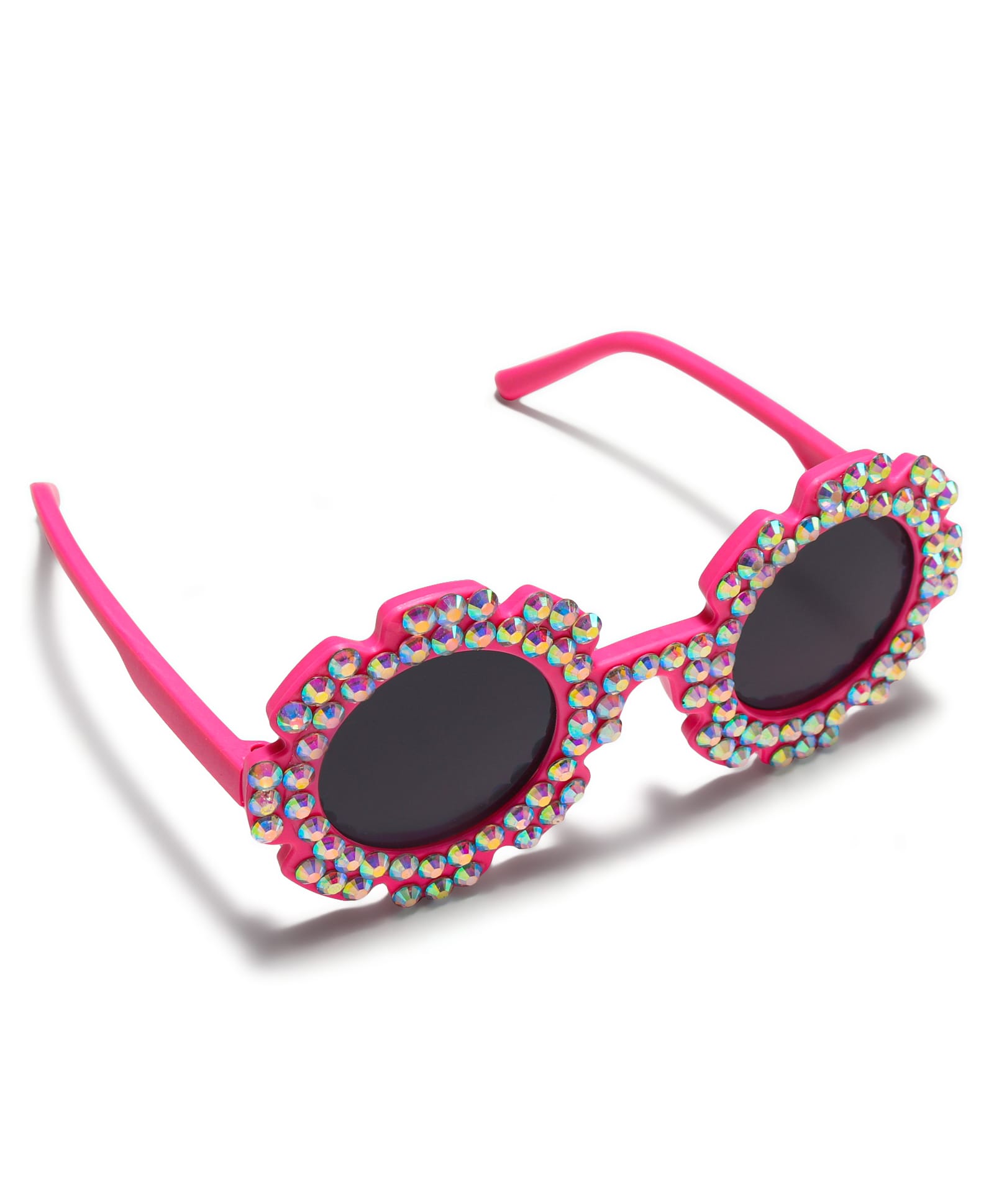 BEADED APPLIQUE SUNFLOWER SHAPE SUNGLASSES