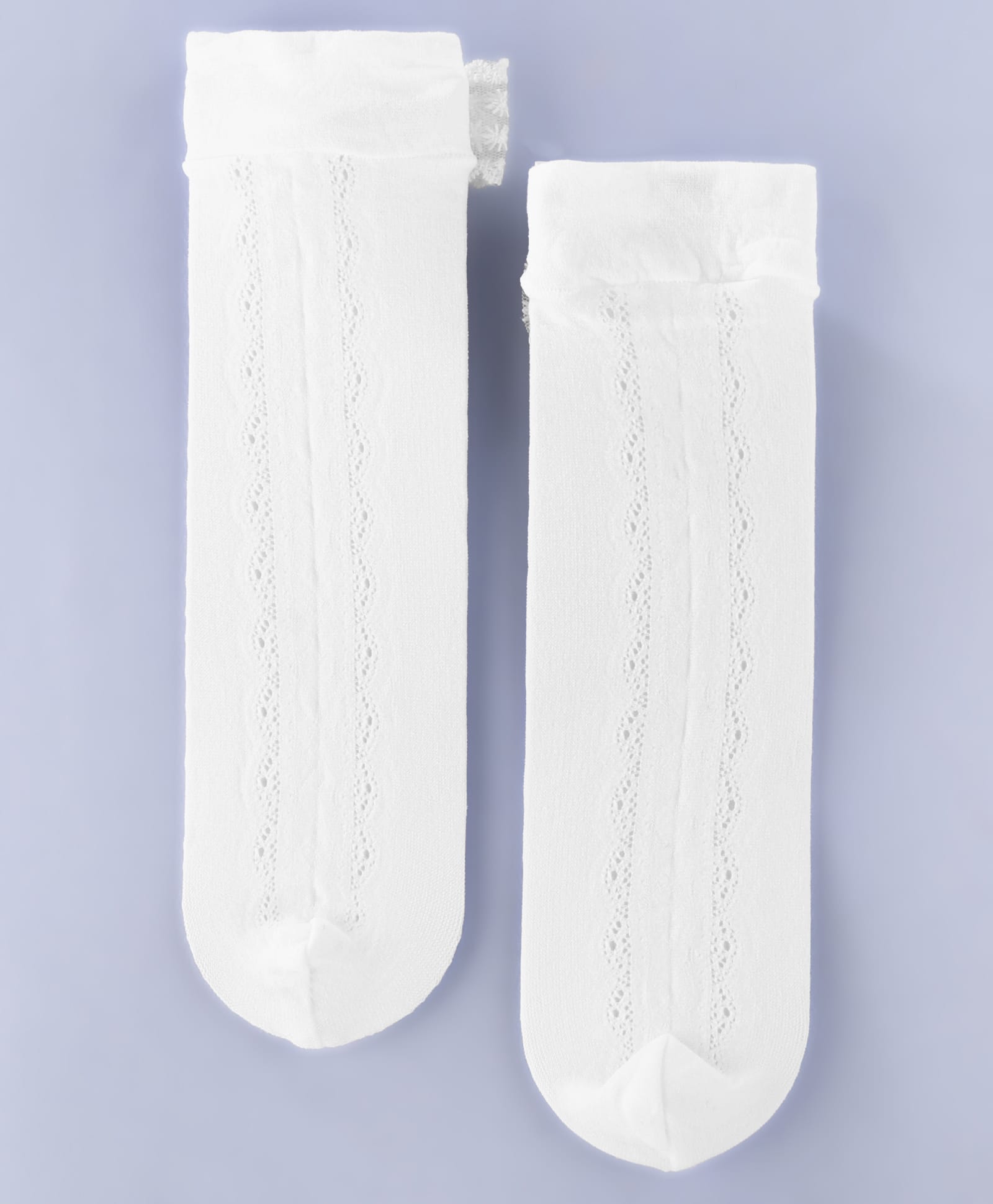 BOW & PEARL APPLIQUE KNEE LENGTH SOCKS