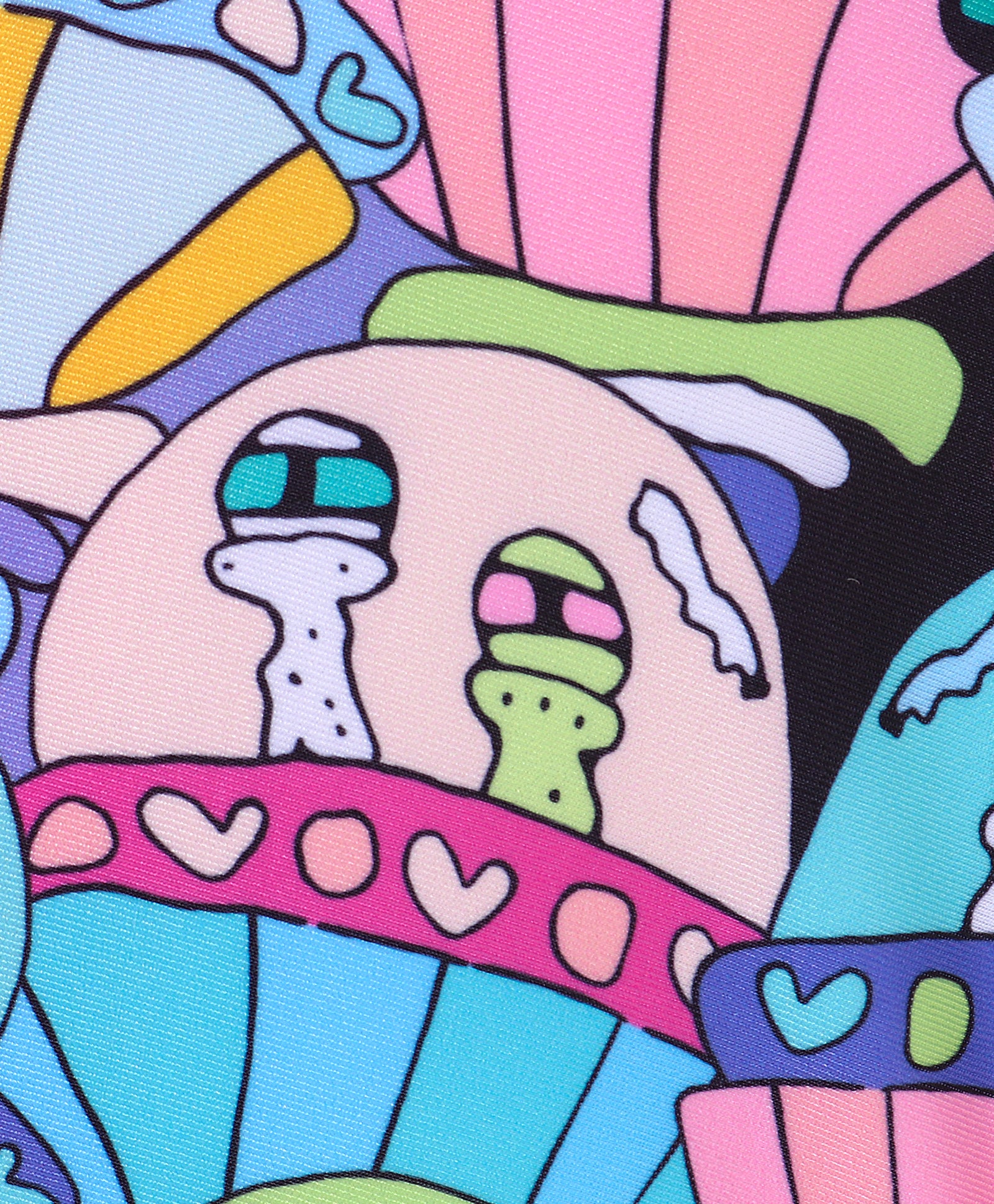 SPACE SHIP FROCK STYLE PRINTED SWIM SUIT - MULTICOLOUR