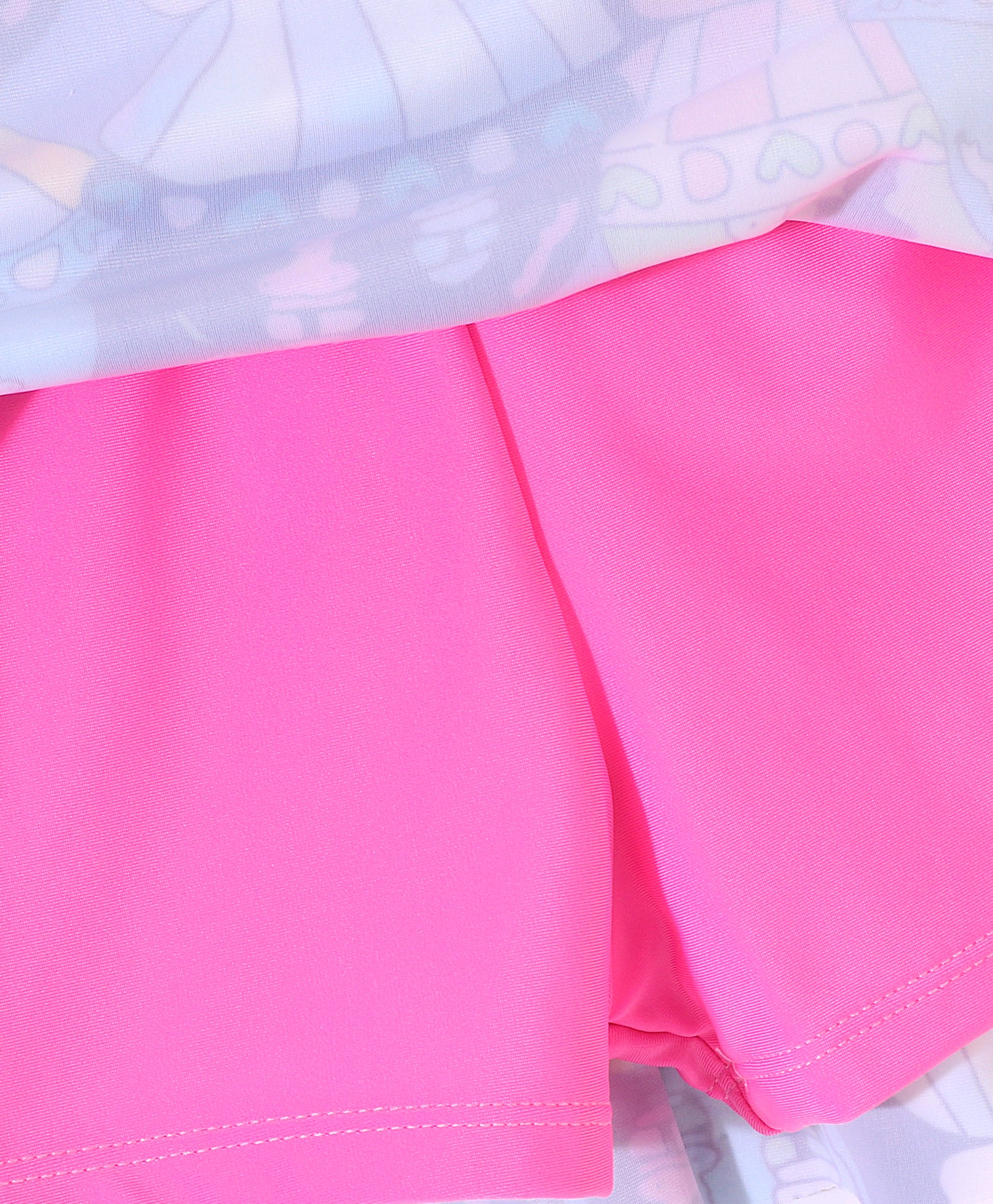 SPACE SHIP FROCK STYLE PRINTED SWIM SUIT - MULTICOLOUR