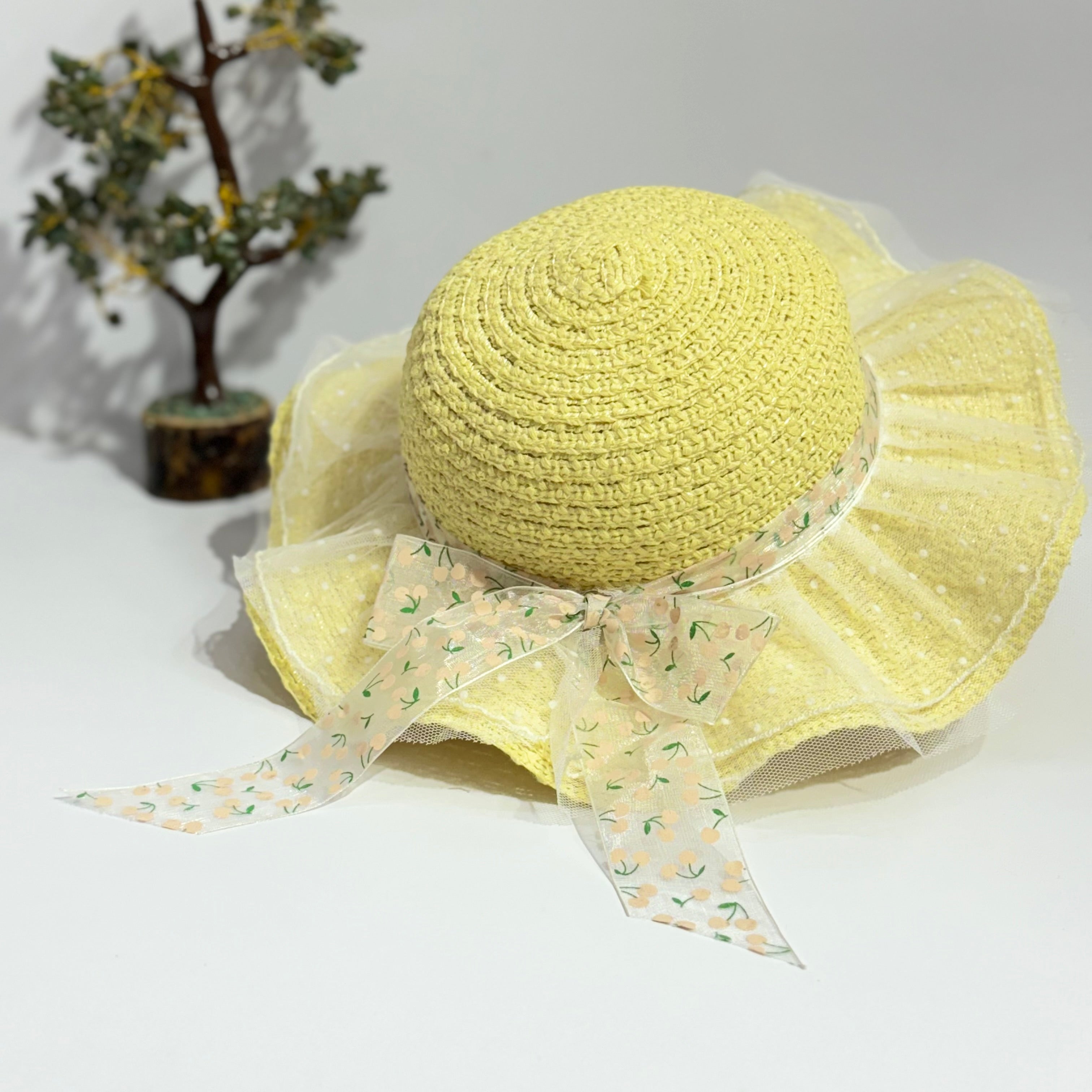 KNOT BOW APPLIQUE SUMMER HAT
