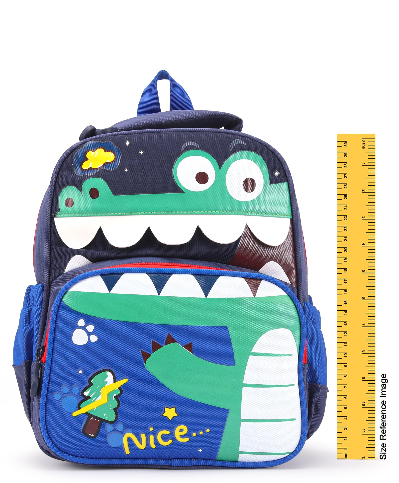 Crocodile Design Backpack - Blue