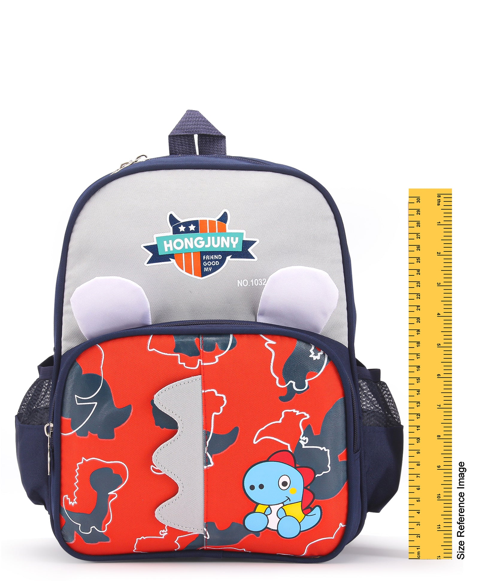 Dinosaur Pint Double Pocket Backpack - Red