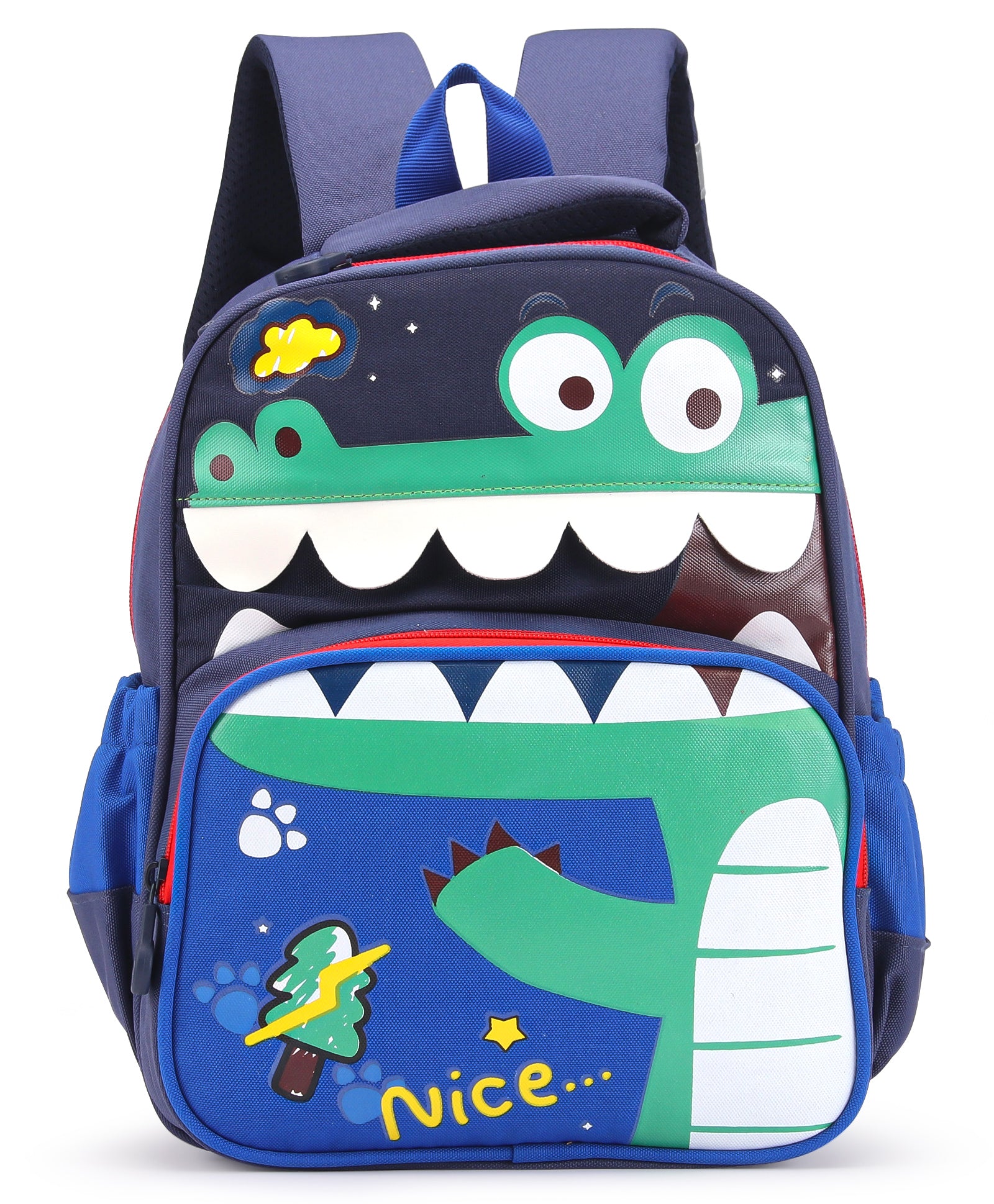 Crocodile Design Backpack - Blue