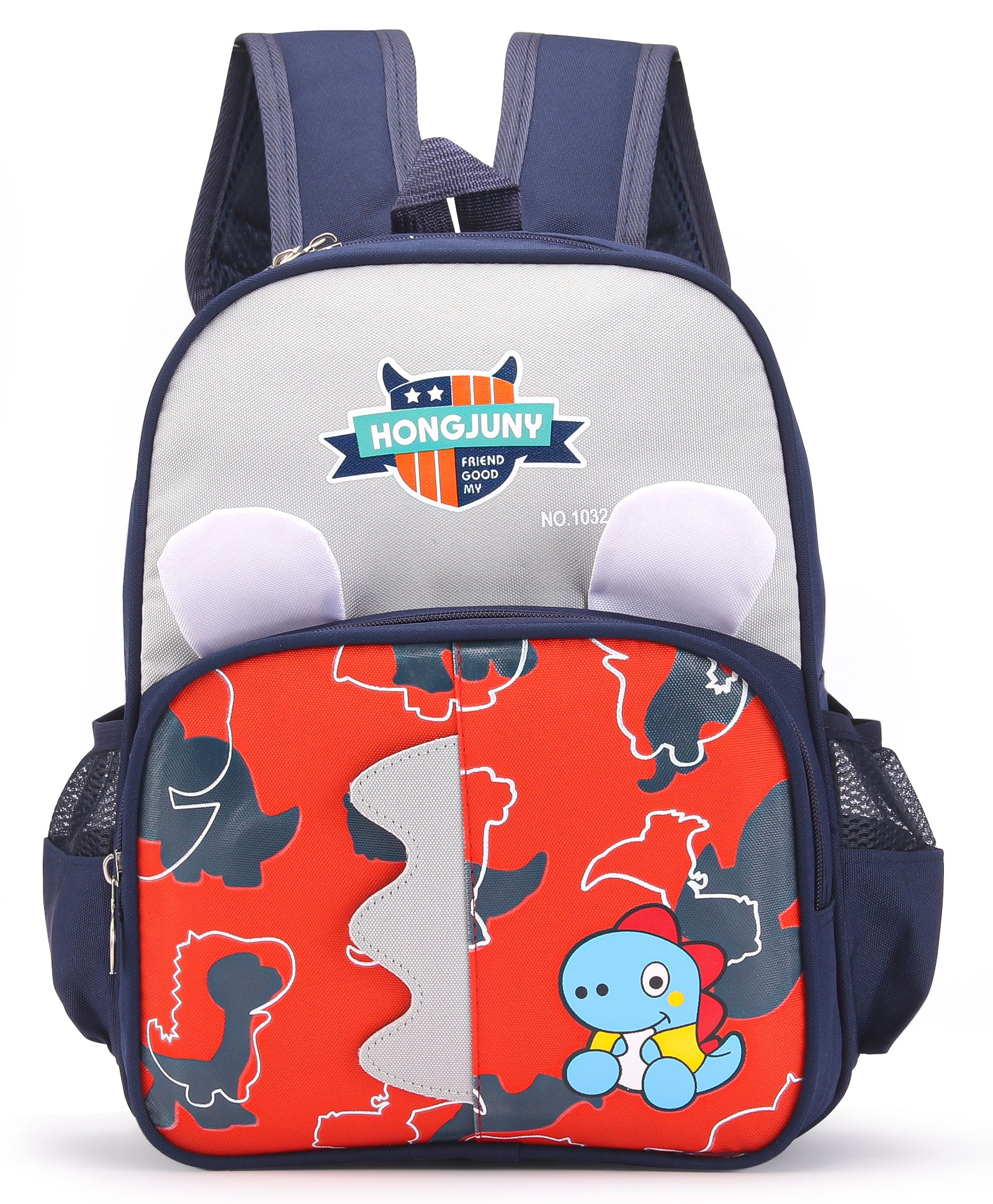 Dinosaur Pint Double Pocket Backpack - Red