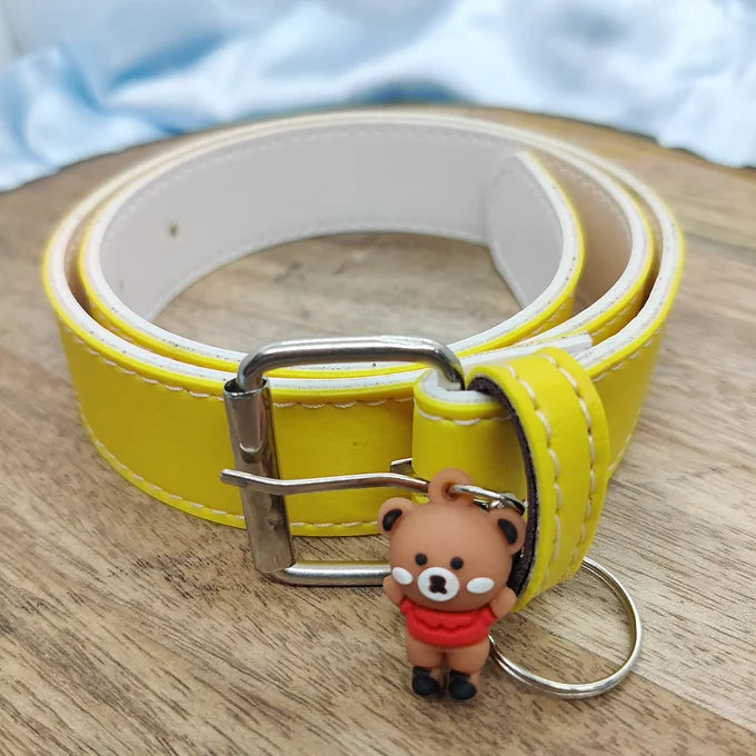 SOLID COLOR CHARM APPLIQUE WAIST BELT
