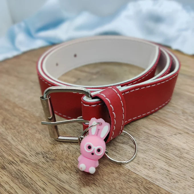 SOLID COLOR CHARM APPLIQUE WAIST BELT
