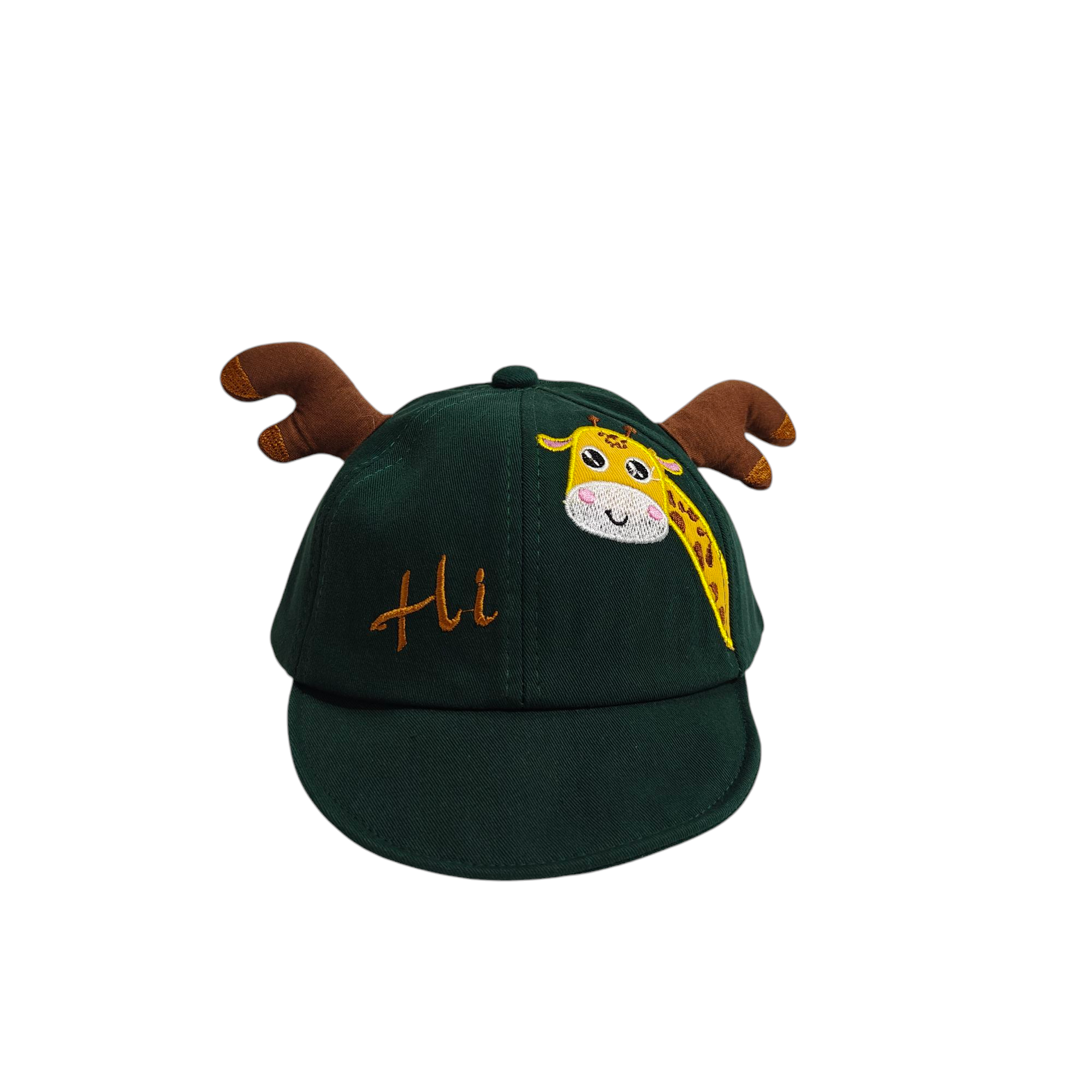 HI TEXT GIRAFFE EMBROIDERED CAP
