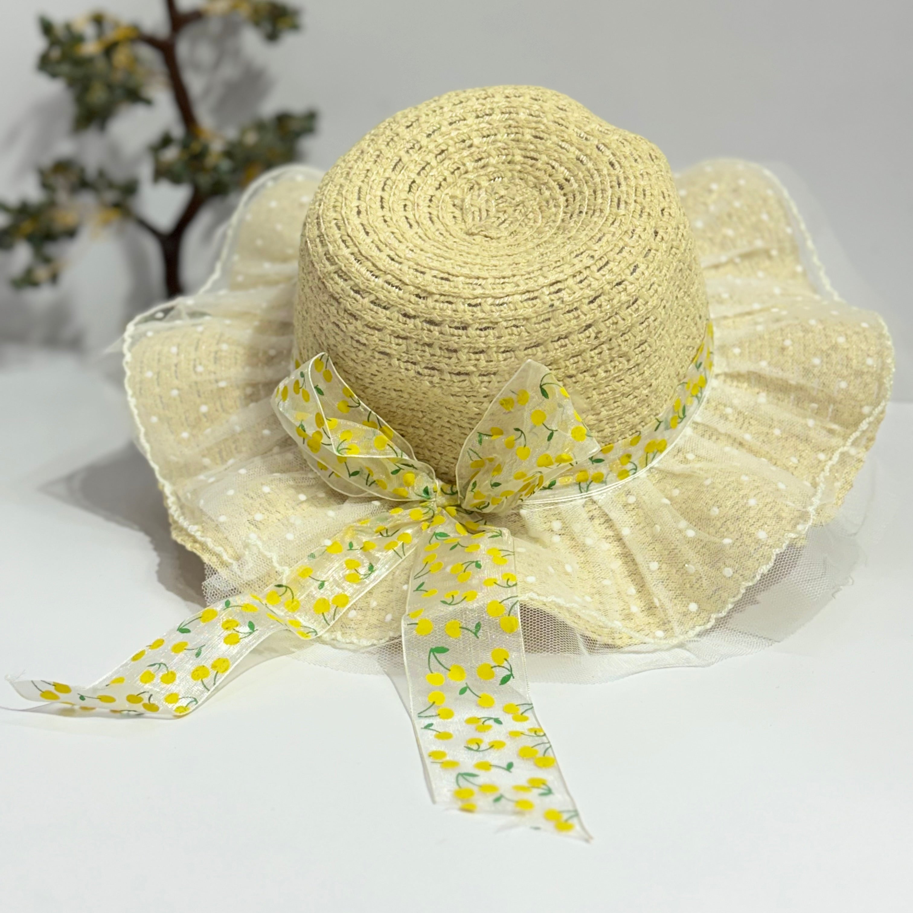 KNOT BOW APPLIQUE SUMMER HAT