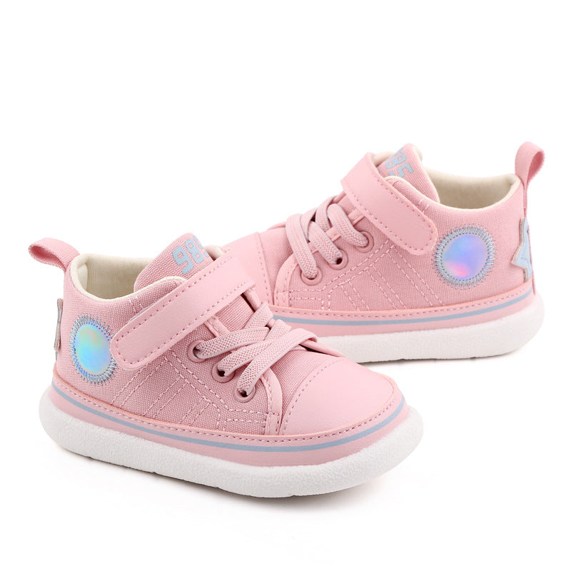 HIGH TOP HOLOGRAPHIC PATCH PRE-WALKER - PINK