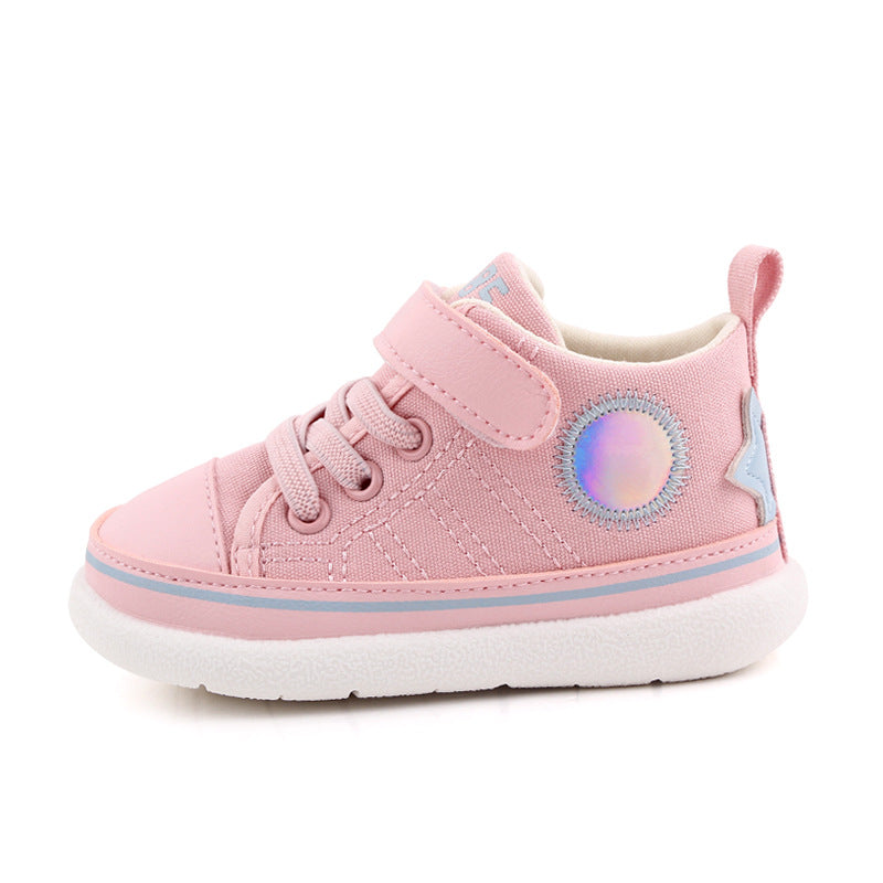HIGH TOP HOLOGRAPHIC PATCH PRE-WALKER - PINK