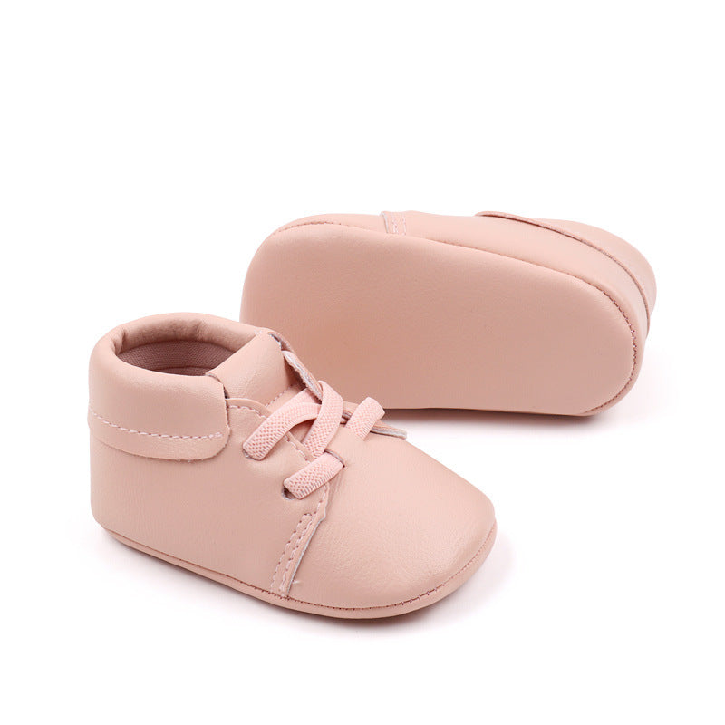 SOLID LACE DESIGN ARTIFICIAL LEATHER BOOTIES - PINK