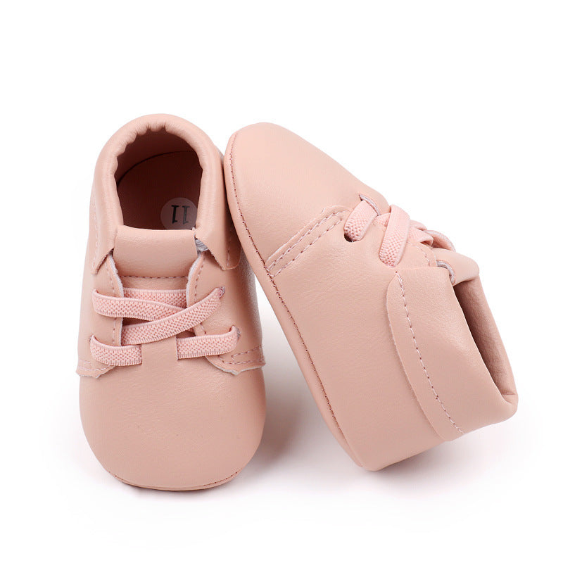 SOLID LACE DESIGN ARTIFICIAL LEATHER BOOTIES - PINK