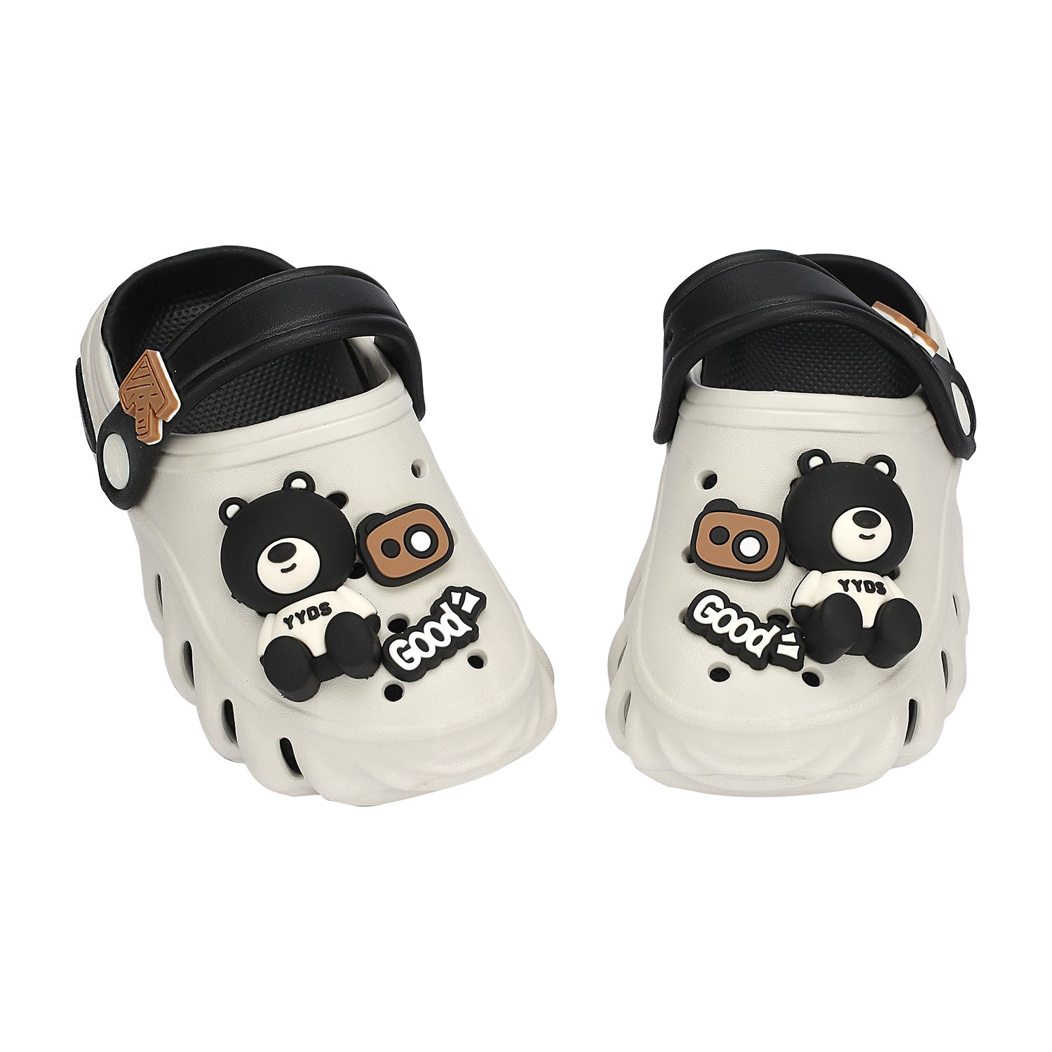 TEDDY APPLIQUE CLOGS - BLACK
