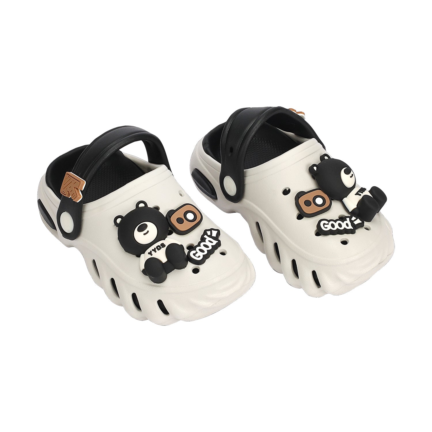 TEDDY APPLIQUE CLOGS - BLACK