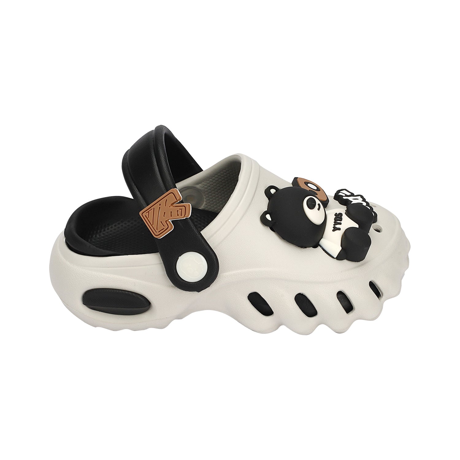 TEDDY APPLIQUE CLOGS - BLACK