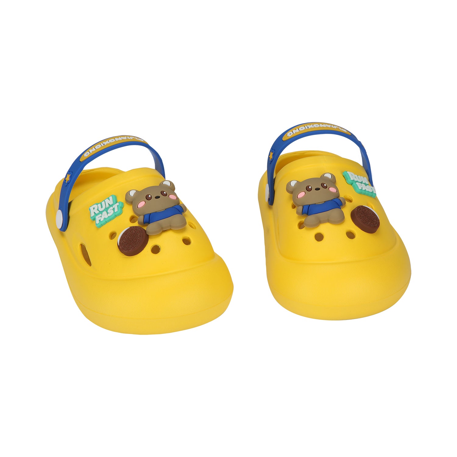 Bear & Cookie Applique Detailed Clogs - Yellow