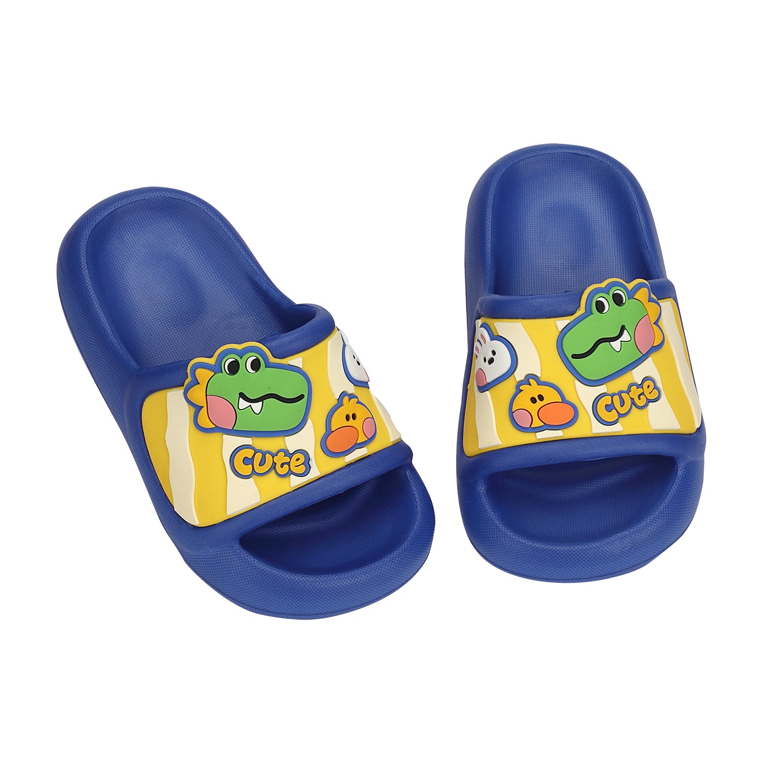 DINO & CARTOON DETAILED APPLIQUE SLIDERS - BLUE