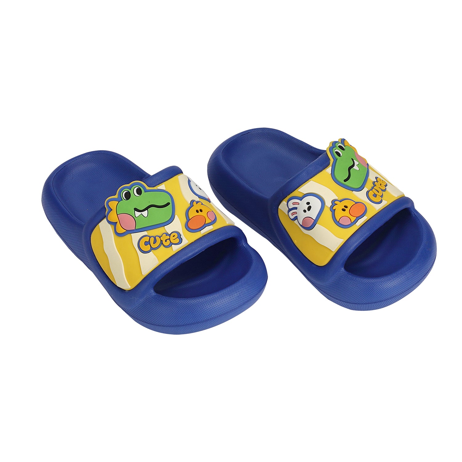 DINO & CARTOON DETAILED APPLIQUE SLIDERS - BLUE