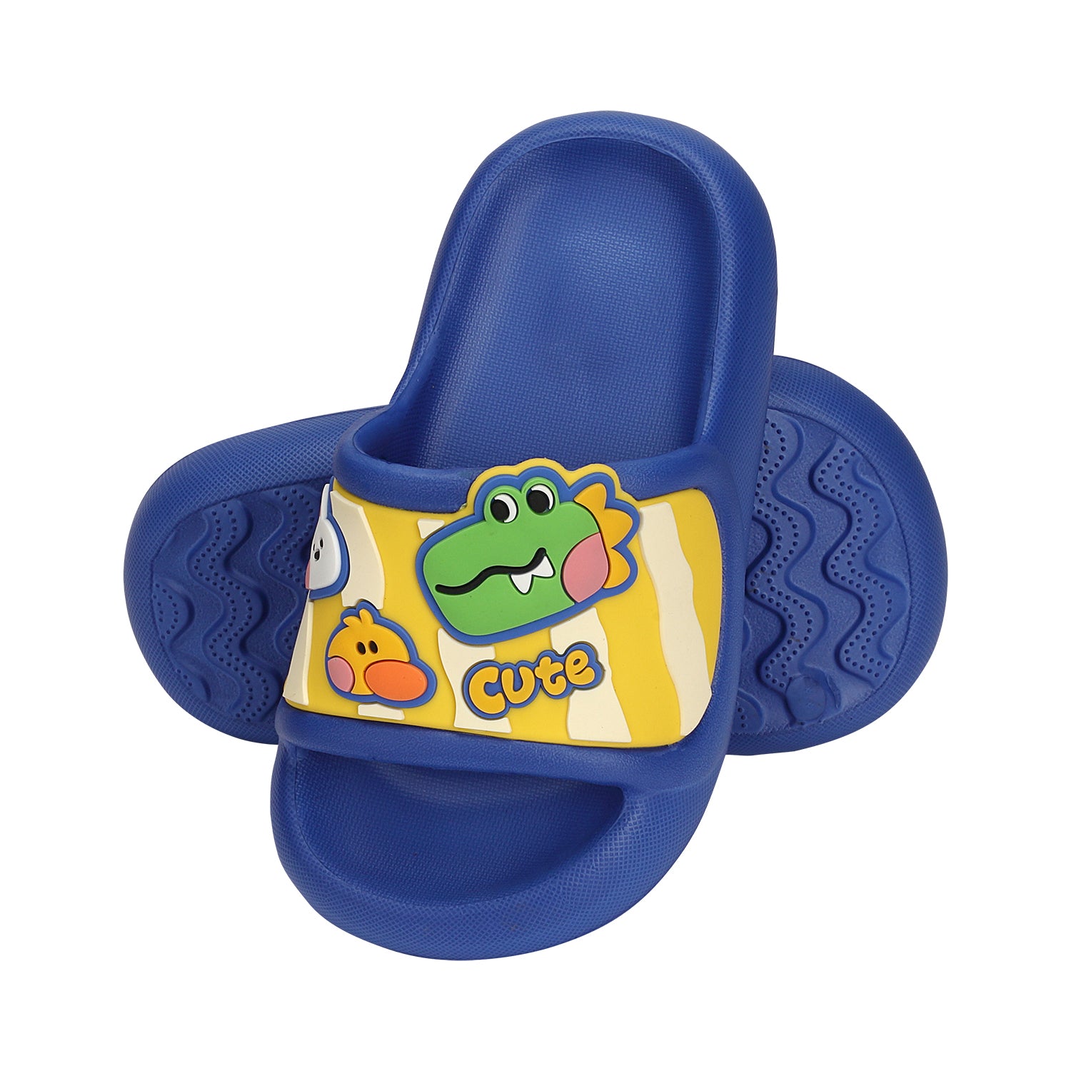 DINO & CARTOON DETAILED APPLIQUE SLIDERS - BLUE